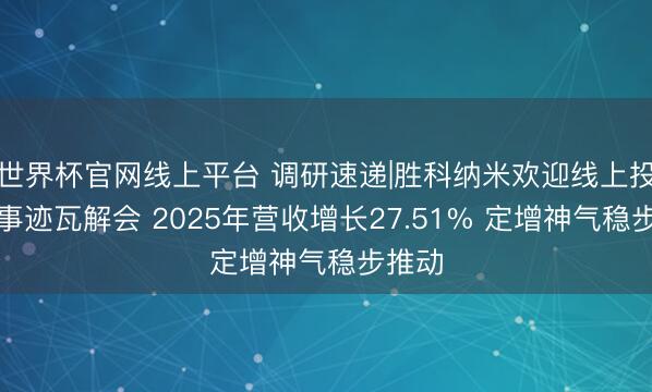 世界杯官网线上平台 调研速递|胜科纳米欢迎线上投资者事迹瓦解会 2025年营收增长27.51% 定增神气稳步推动