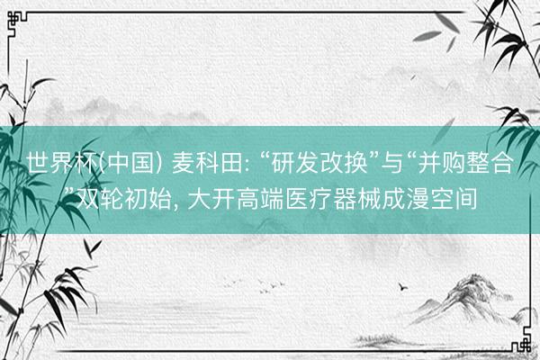 世界杯(中国) 麦科田: “研发改换”与“并购整合”双轮初始， 大开高端医疗器械成漫空间