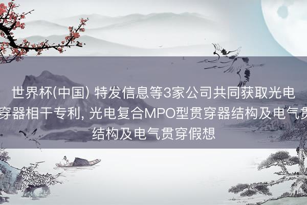 世界杯(中国) 特发信息等3家公司共同获取光电MPO贯穿器相干专利， 光电复合MPO型贯穿器结构及电气贯穿假想