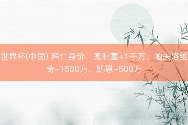 世界杯(中国) 拜仁身价：奥利塞+1千万、帕夫洛维奇+1500万、凯恩-500万