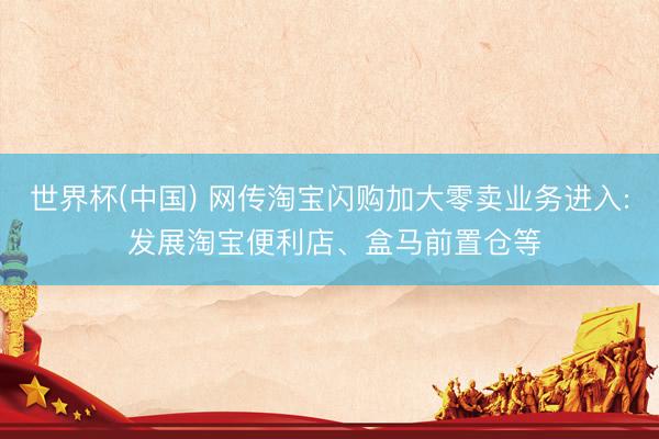 世界杯(中国) 网传淘宝闪购加大零卖业务进入: 发展淘宝便利店、盒马前置仓等
