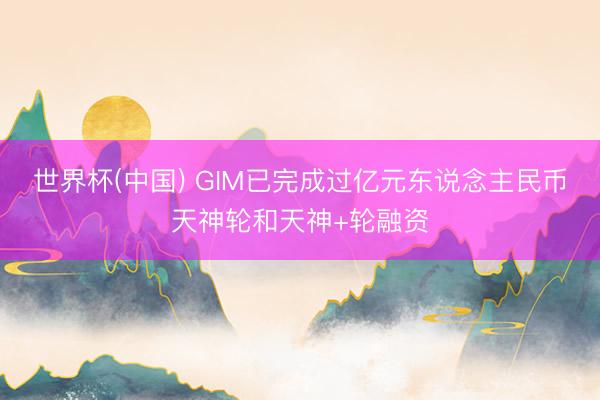 世界杯(中国) GIM已完成过亿元东说念主民币天神轮和天神+轮融资