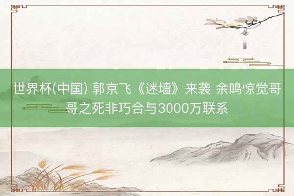 世界杯(中国) 郭京飞《迷墙》来袭 余鸣惊觉哥哥之死非巧合与3000万联系