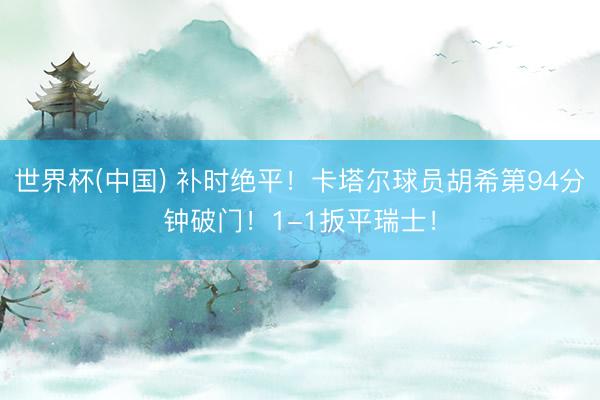 世界杯(中国) 补时绝平！卡塔尔球员胡希第94分钟破门！1-1扳平瑞士！