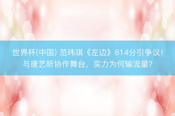 世界杯(中国) 范玮琪《左边》814分引争议!与唐艺昕协作舞台,实力为何输流量?