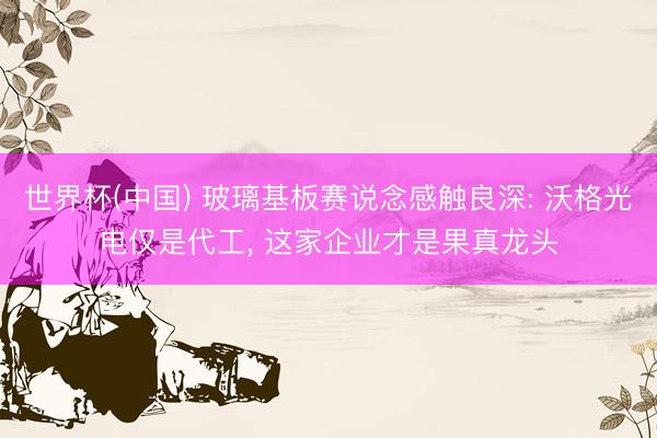 世界杯(中国) 玻璃基板赛说念感触良深: 沃格光电仅是代工， 这家企业才是果真龙头