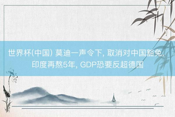 世界杯(中国) 莫迪一声令下, 取消对中国豁免, 印度再熬5年, GDP恐要反超德国