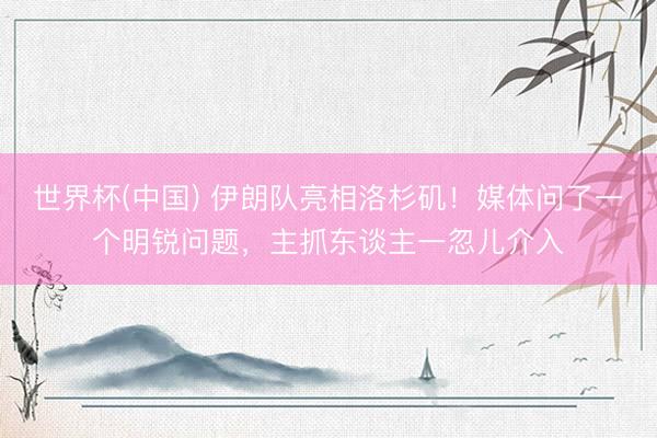 世界杯(中国) 伊朗队亮相洛杉矶！媒体问了一个明锐问题，主抓东谈主一忽儿介入