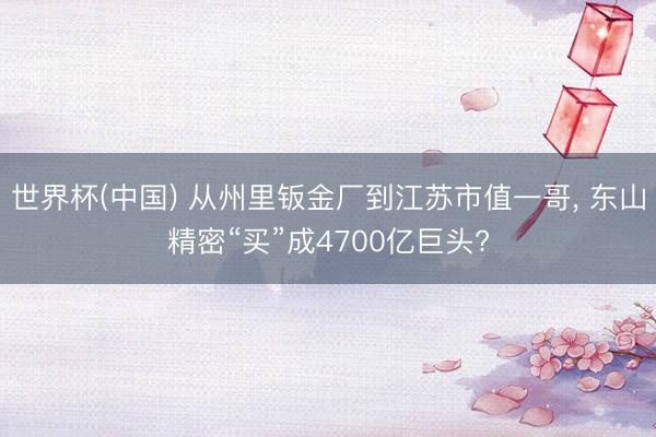 世界杯(中国) 从州里钣金厂到江苏市值一哥， 东山精密“买”成4700亿巨头?